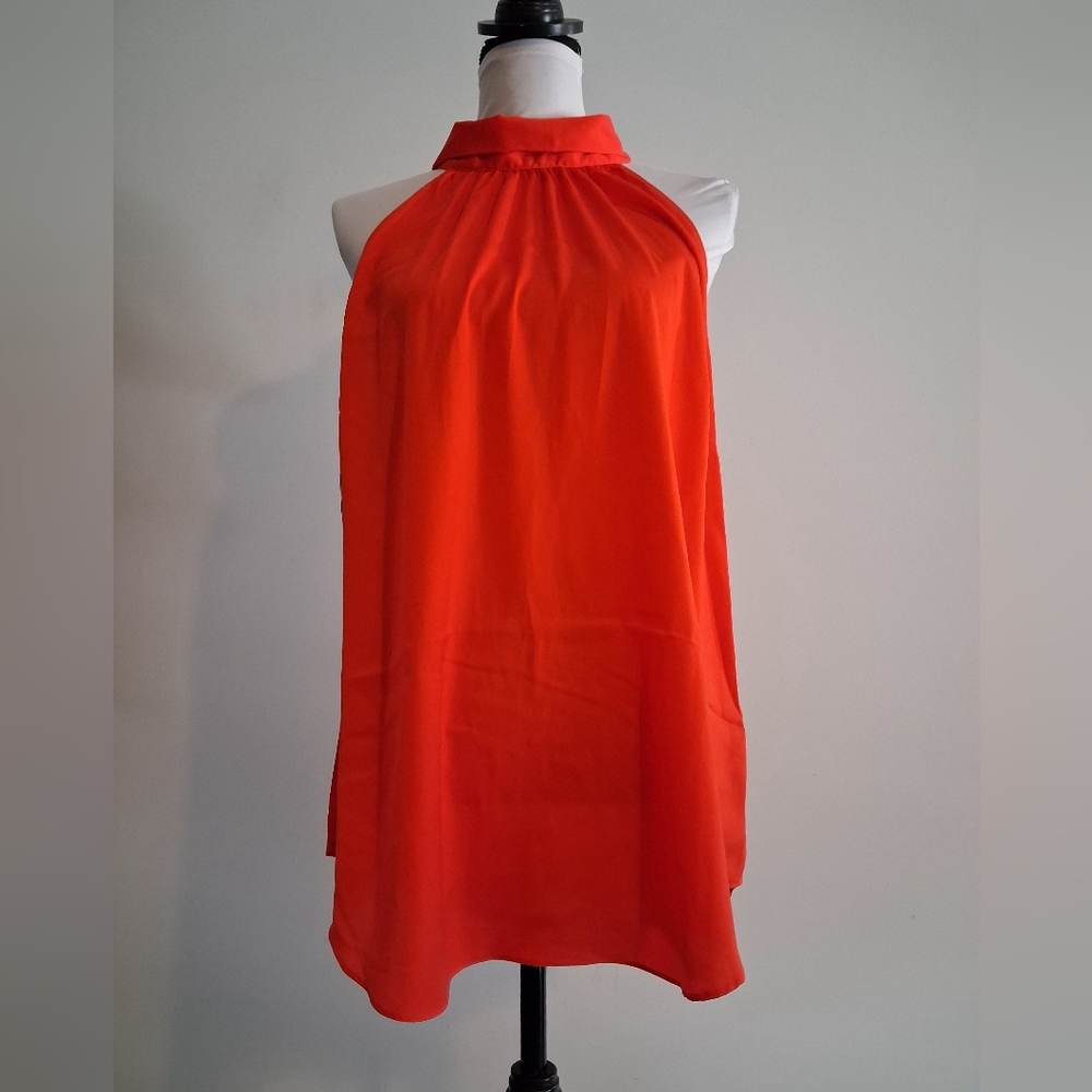Orange Halter Top With Back Tie Size 14 - NWT